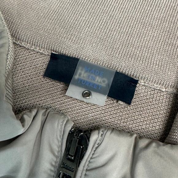 NWT Herno Men's Gilet Mixed Media Zippered Vest Knit Padded Beige/Tan Size 52 - Picture 6 of 10